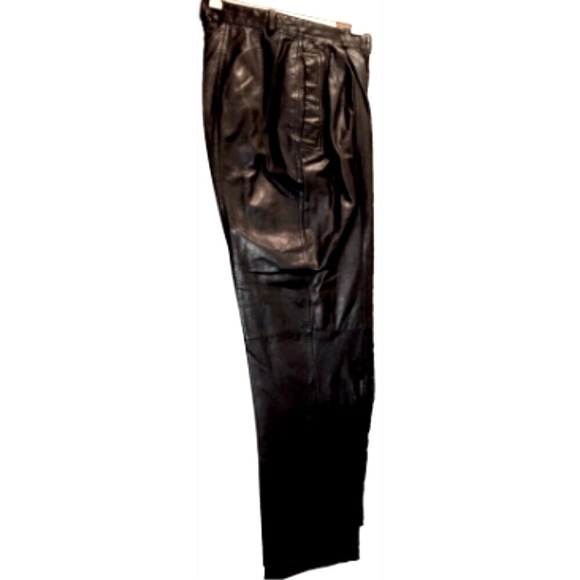 Toffs Leather Pleated Pants, Ultra High Waist, Quality Design 25in New vintage - Picture 1 of 8